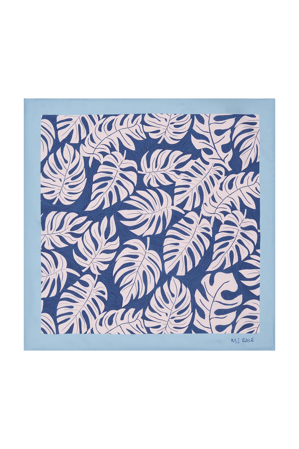 M.J. Bale - Vincenzo Pocket Square - Pink featuring a floral pattern with pink leaves on a dark background.