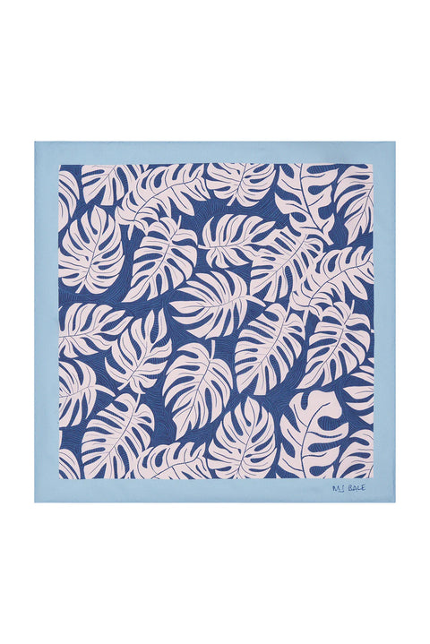 M.J. Bale - Vincenzo Pocket Square - Pink featuring a floral pattern with pink leaves on a dark background.