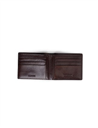 Rodd & Gunn - Wakefield Bi-Fold Wallet - Chocolate open view showing credit card slots and bill sleeve.