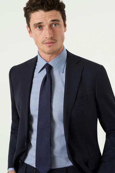 M.J. Bale - Walter Business Shirt - Check - Navy White