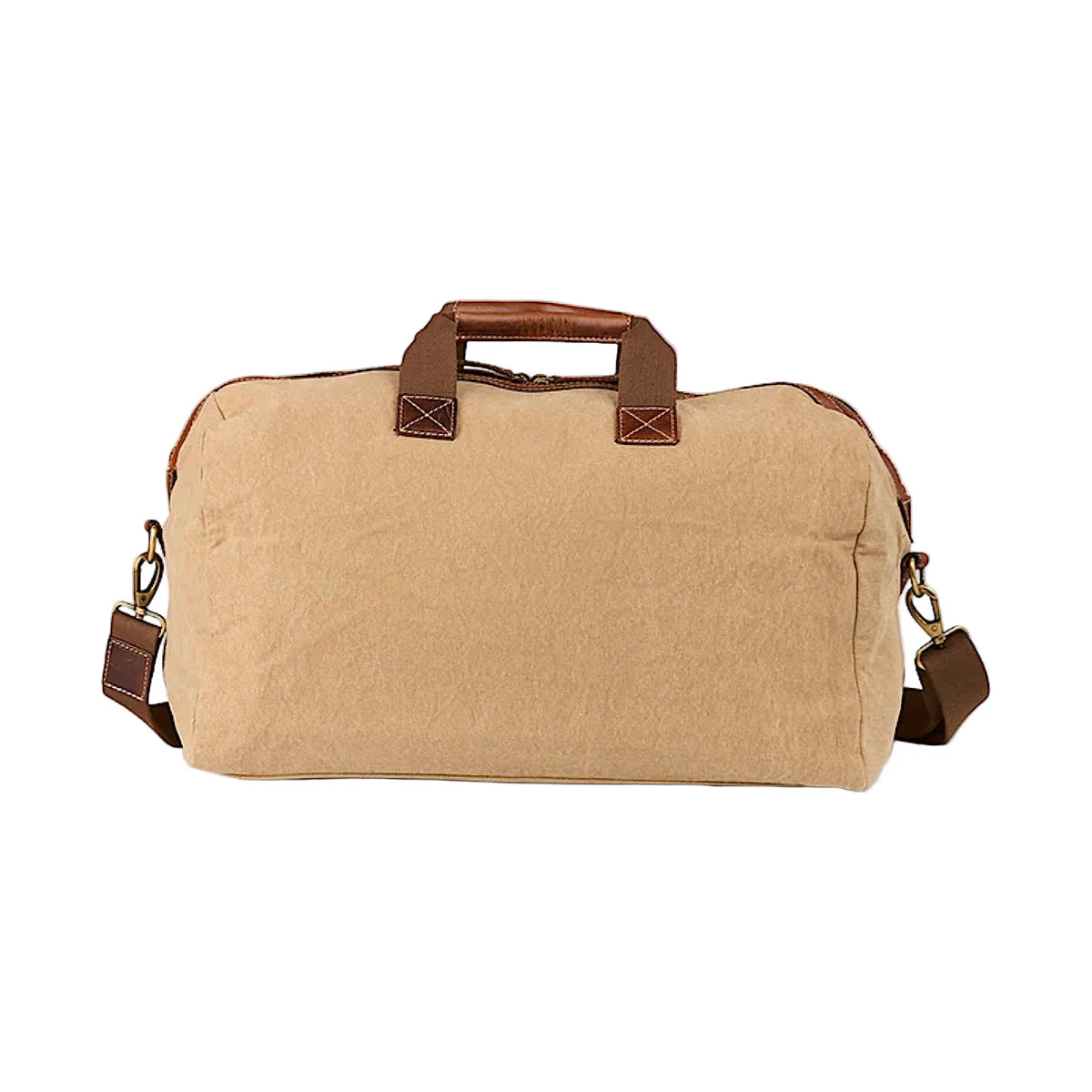 Ringers Western - Waxicanvas Duffle Bag - Sand, durable Waxi-Canvas with leather accents, versatile for adventures and corporate use.
