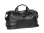 Oran Leather - Weekender Bag- Black featuring soft leather, double handles, and adjustable shoulder strap