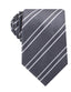 OTAA - Satin Tie - Striped - Charcoal Grey with White