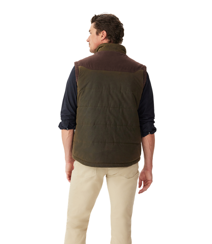 R.M.Williams - Yambulla Waxed Vest - Dark Khaki