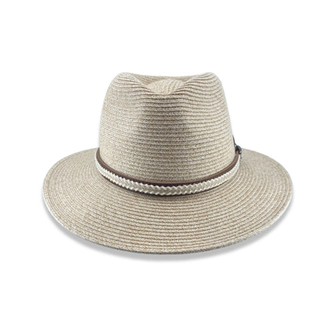 Oogee Hats - Yarrunga Creek Fedora - Oatmeal -UNISEX, stylish fedora hat with leather buckle band.