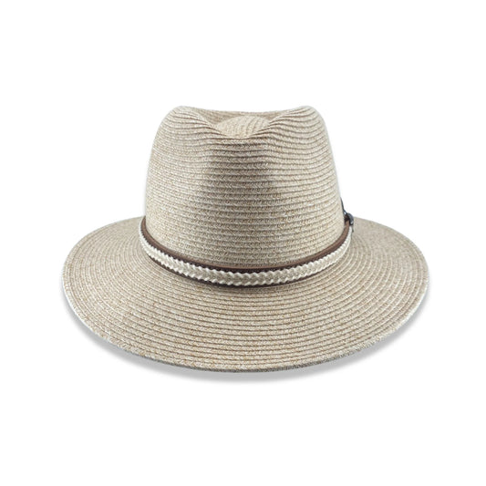Oogee Hats - Yarrunga Creek Fedora - Oatmeal -UNISEX, stylish fedora hat with leather buckle band.