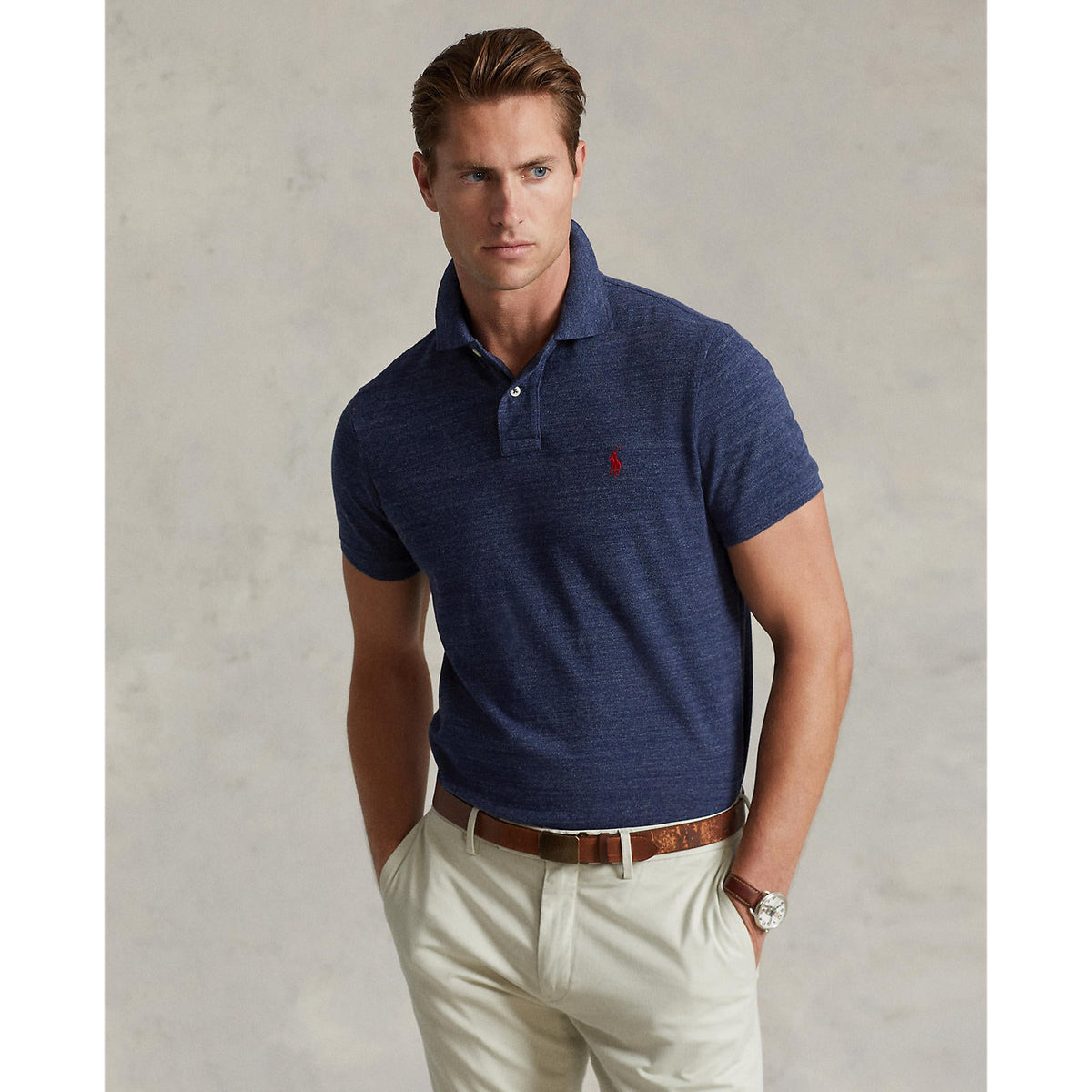 Polo Ralph Lauren - Custom Fit Mesh Polo - Royal Blue Marle