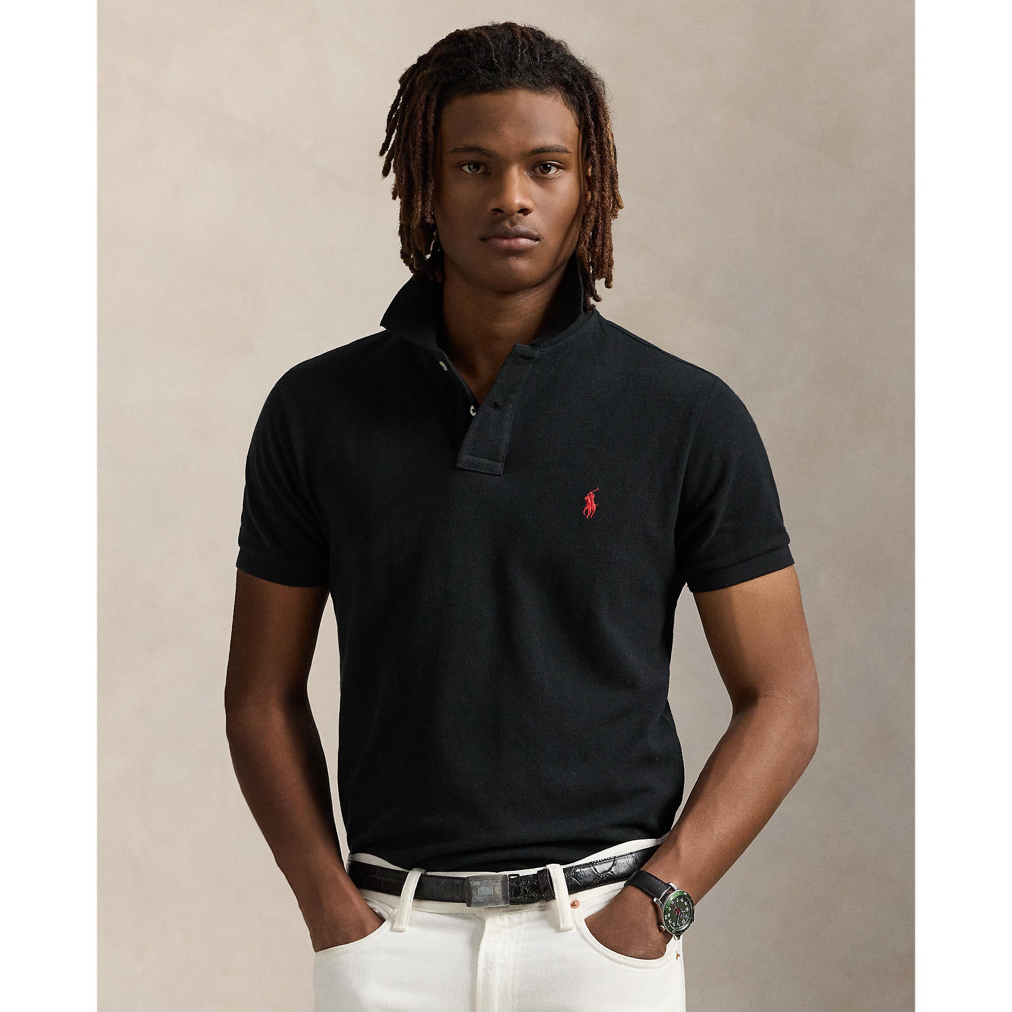Mesh Polo - Black | Polo Ralph Lauren – Blowes Clothing