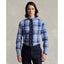 Poplin Stretch Custom Fit Shirt - Check - Blue
