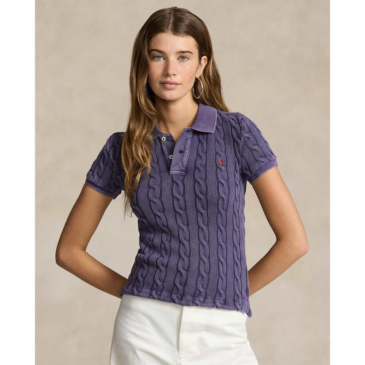Polo Ralph Lauren - Cable-Knit Polo Shirt - Navy