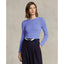 Cable-Knit Cotton Crewneck Sweater - Blue