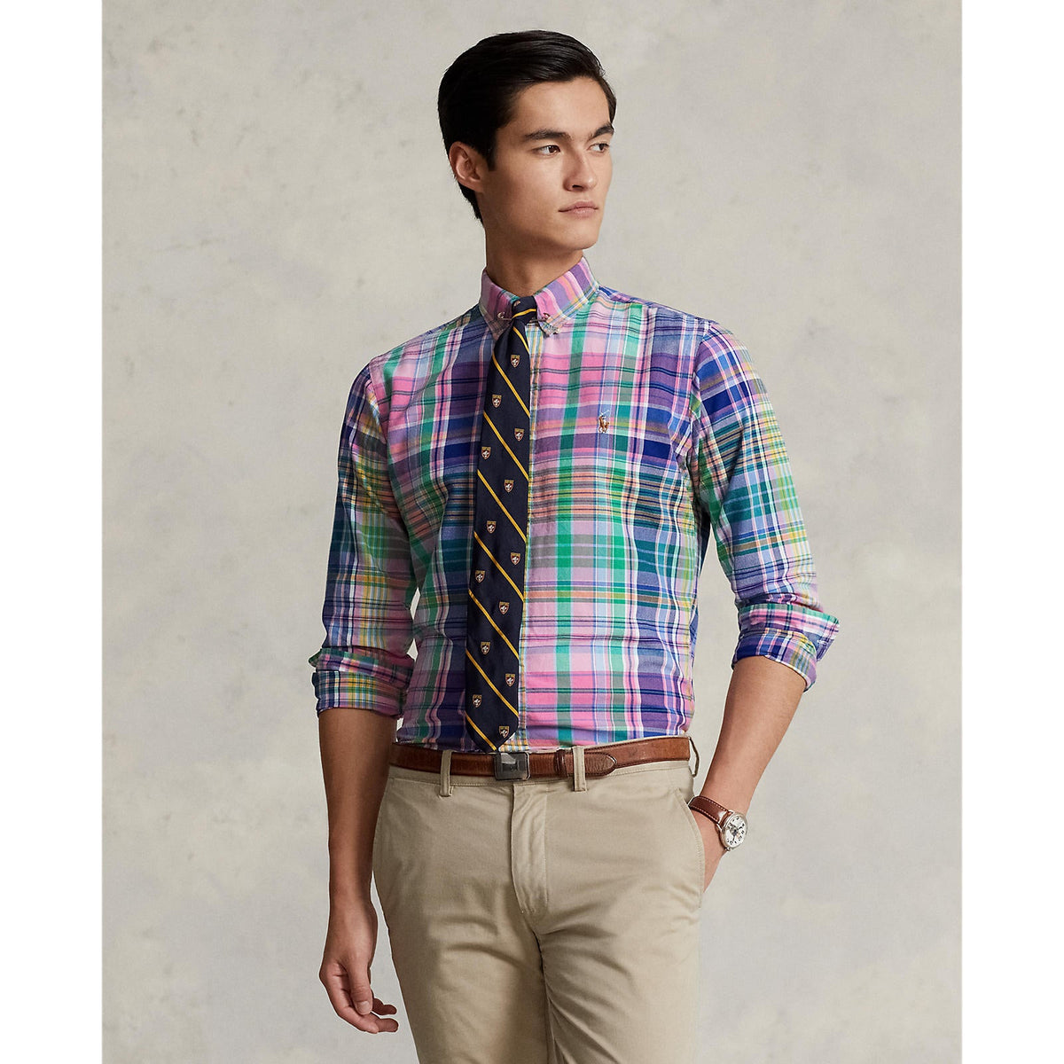 Polo Ralph Lauren - Oxford Shirt-t - Check - Pink/Green Multi