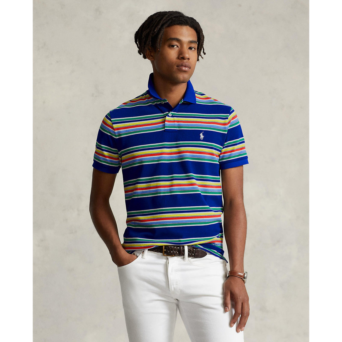 Polo Ralph Lauren - Mesh Polo - Stripe - Heritage Royal Blue Multi