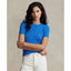 Polo Ralph Lauren Womens Cable-Knit Cotton Short-Sleeve Sweater - Colby Blue