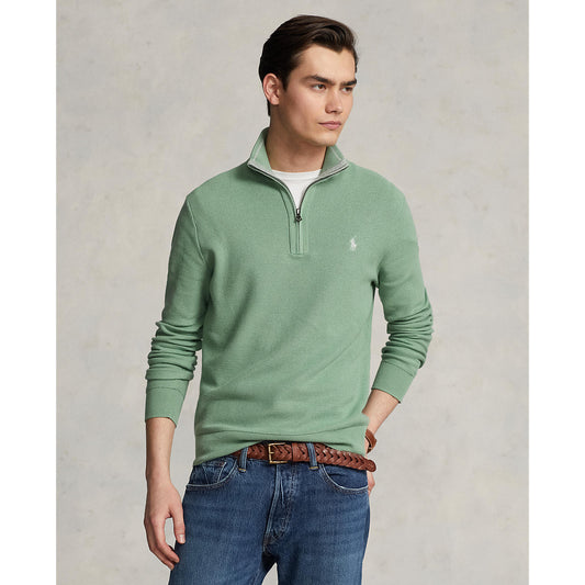 Polo Ralph Lauren - Mesh-Knit Cotton Quarter-Zip Sweater - Pistachio