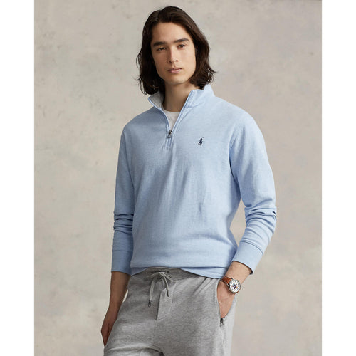 Polo Ralph Lauren Luxury Jersey Quarter-Zip Pullover - Blue Heather