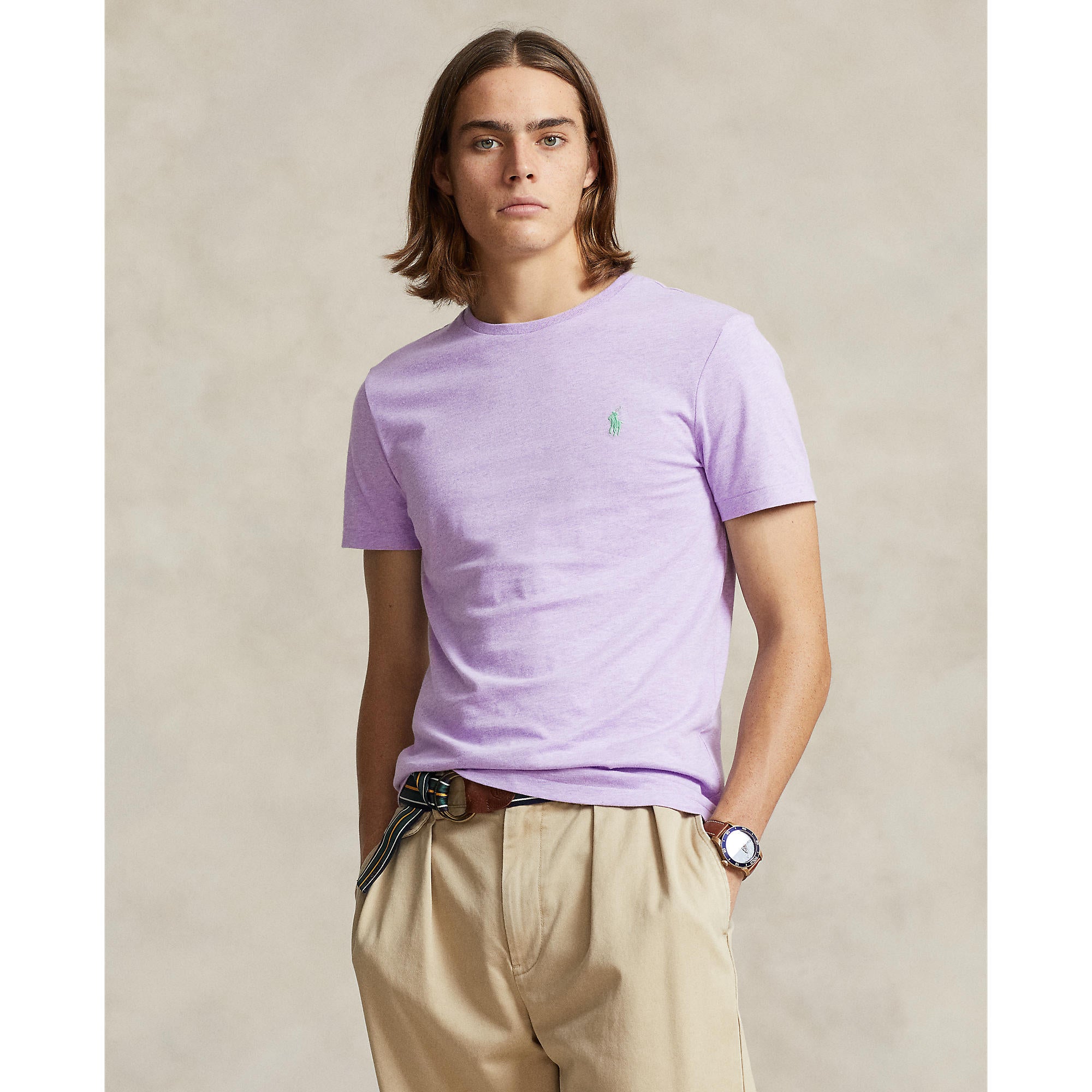 Polo Ralph Lauren Custom Slim Fit Crewneck T-Shirt Pastel Purple ...