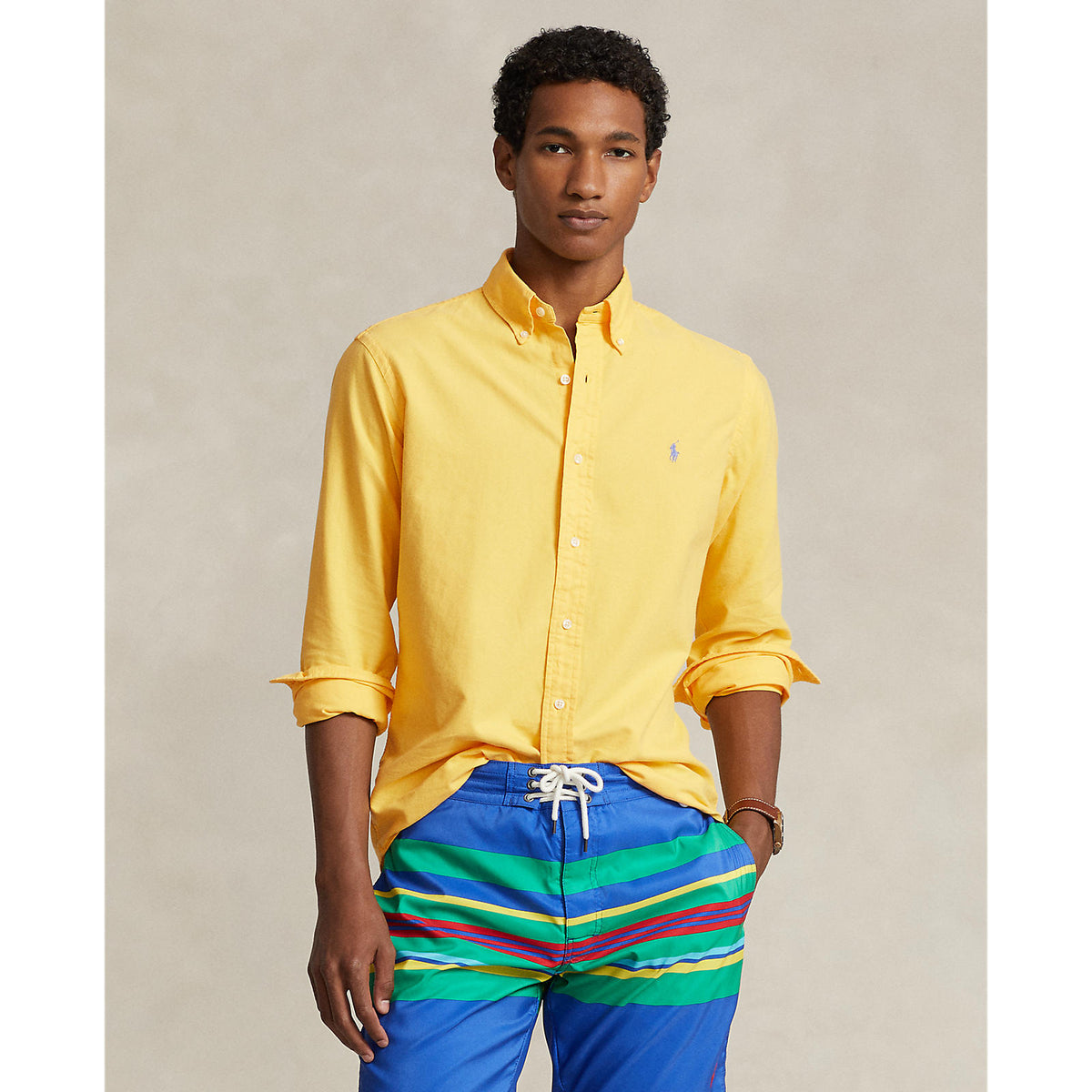 Polo Ralph Lauren Custom Fit Garment Dyed Oxford Shirt - Chrome Yellow