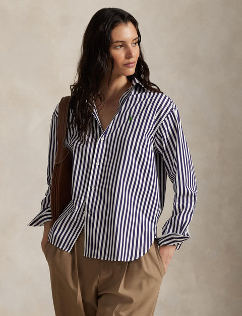 Polo Ralph Lauren - Relaxed Fit Cotton Shirt - Stripe - Navy & White
