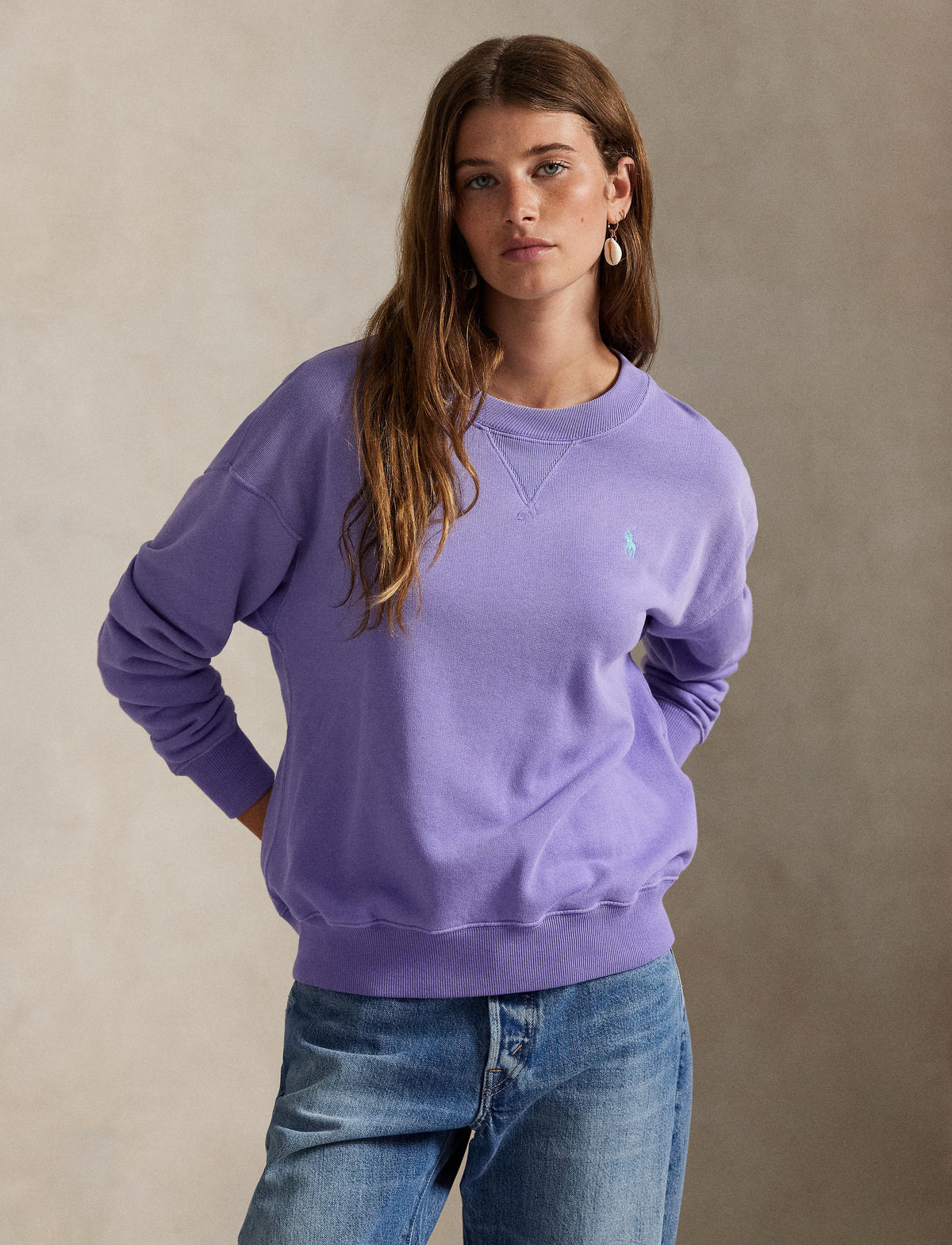 Polo Ralph Lauren - Lightweight Fleece Crew Neck Sweatshirt - Lilac