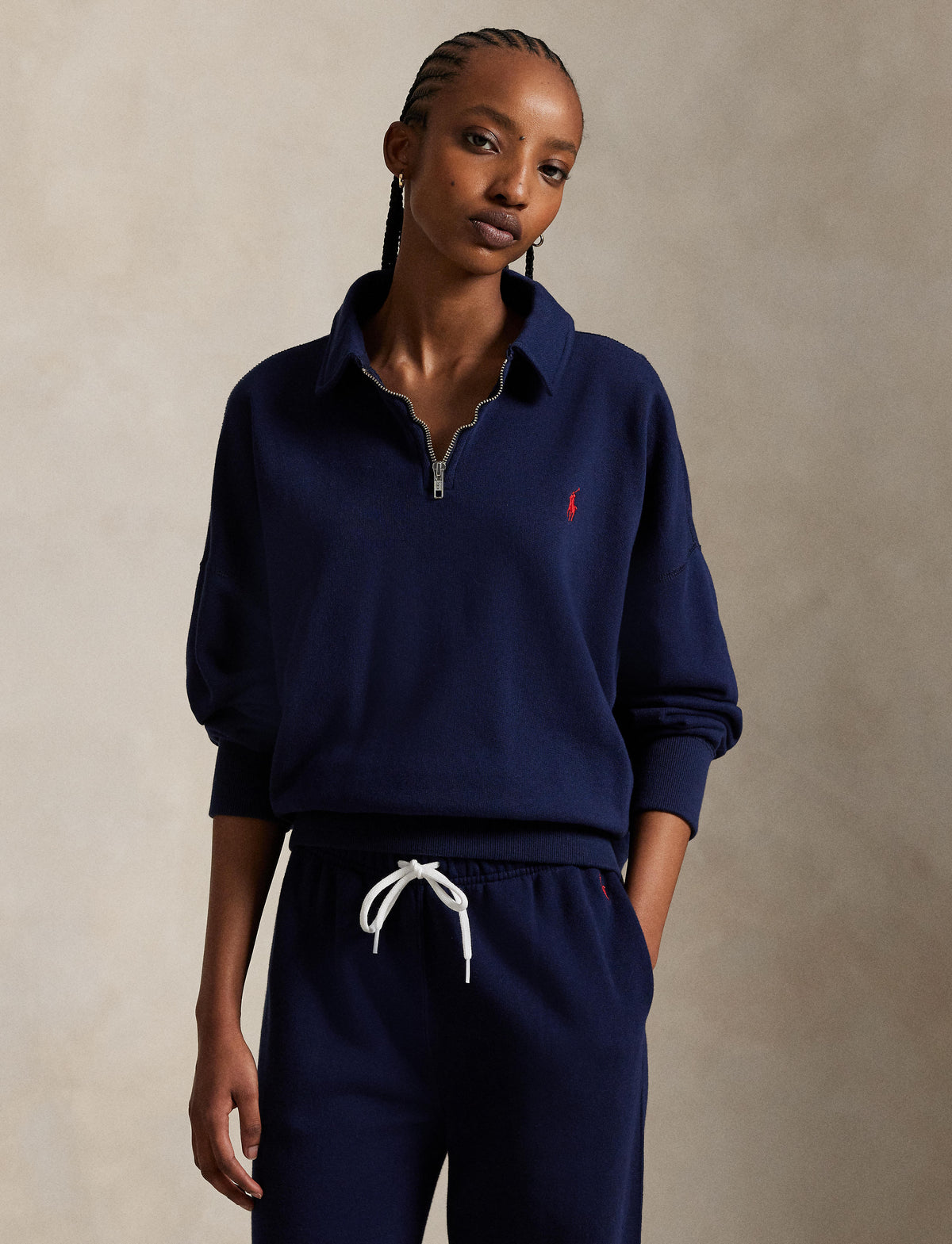 Polo Ralph Lauren - Lightweight Fleece Quarter Zip Sweatshirt - Cruise Navy