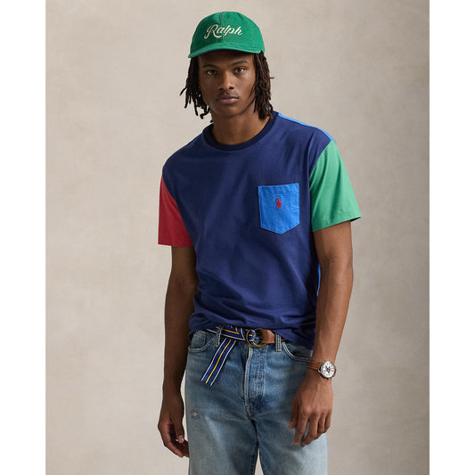 Polo Ralph Lauren - Classic Fit Colour Block Jersey T-Shirt - Light Navy Multi