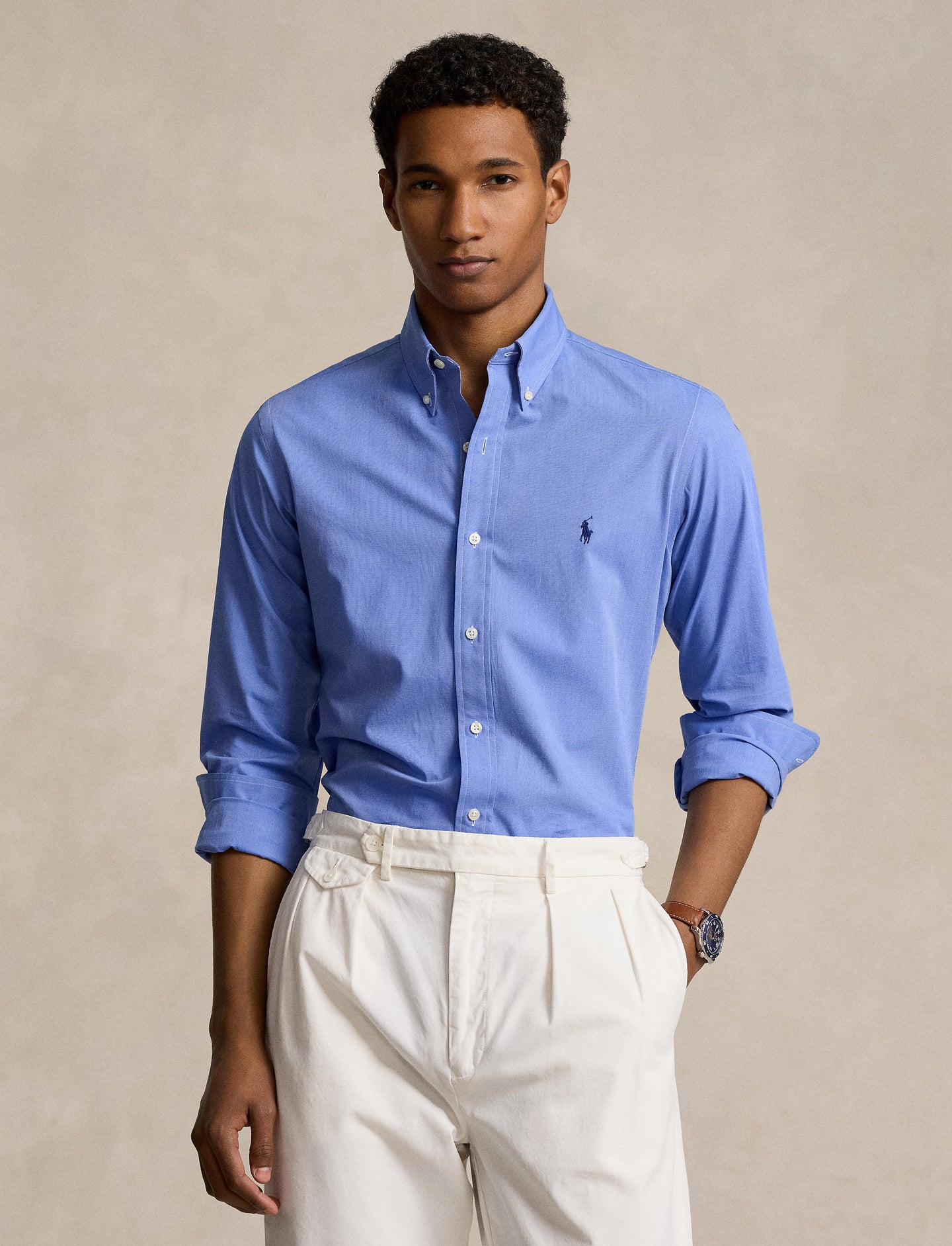Polo Ralph Lauren - Poplin Custom Fit Stretch Shirt - Blue