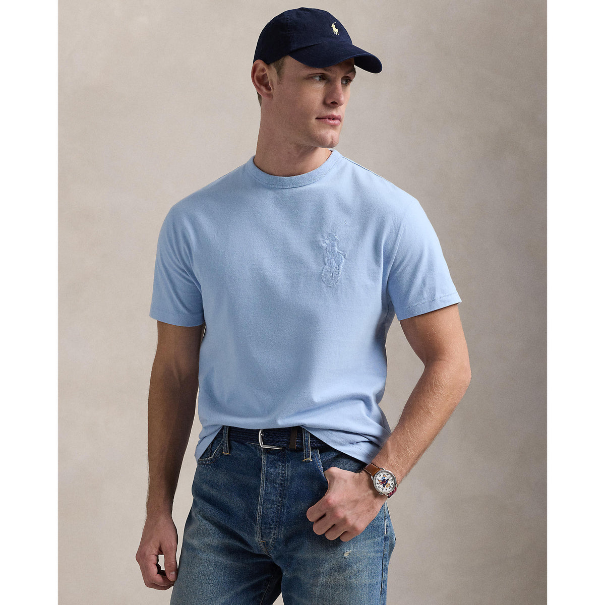 Polo Ralph Lauren - Classic Fit Big Pony Jersey T-Shirt - Chambray Blue