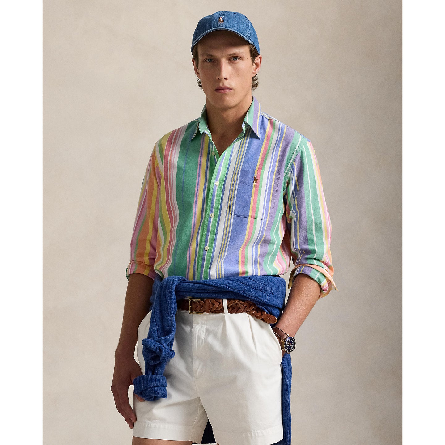 Polo Ralph Lauren - Oxford Shirt - Stripe - Green, Blue Multi