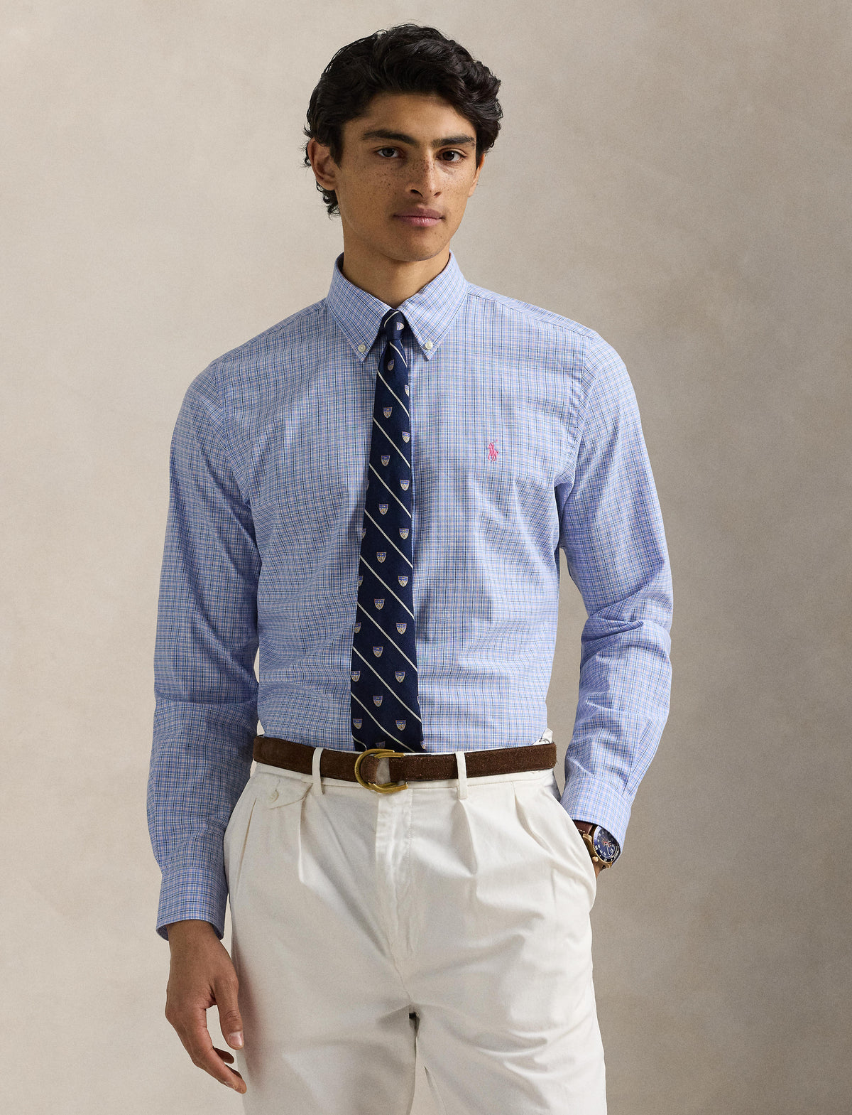 Polo Ralph Lauren - Poplin Stretch Shirt - Check - Blue, Pink Multi