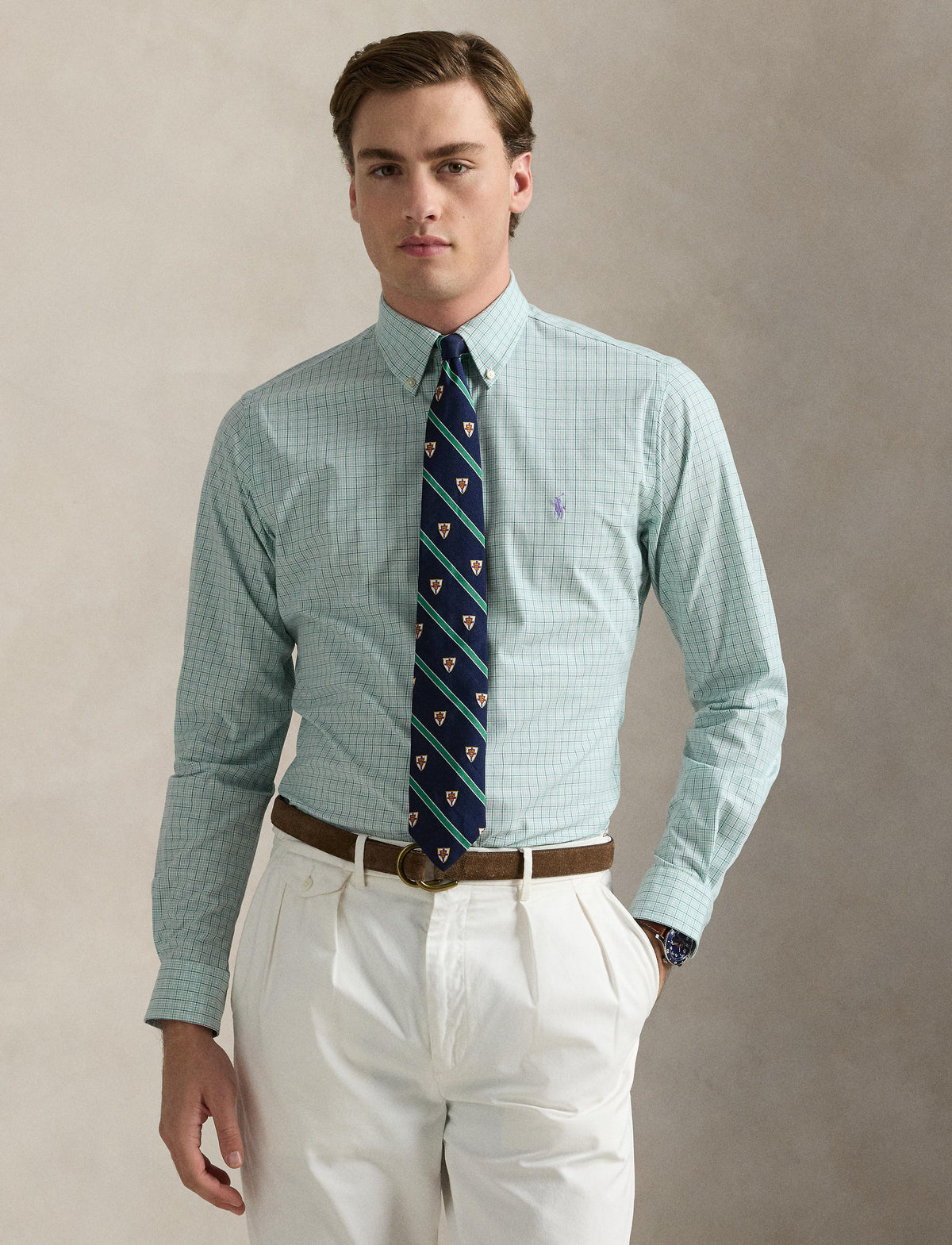 Polo Ralph Lauren - Poplin Stretch Shirt - Check - Celadon Purple