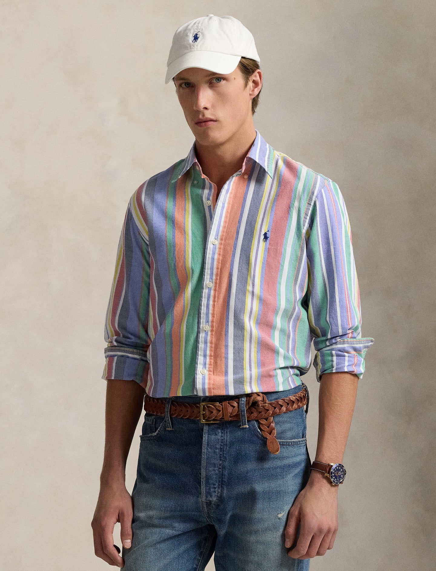Polo Ralph Lauren - Oxford Shirt - Stripe - Navy, Red, Multi