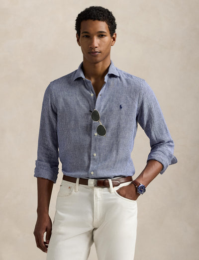Polo Ralph Lauren - Linen Shirt - Check - Royal White