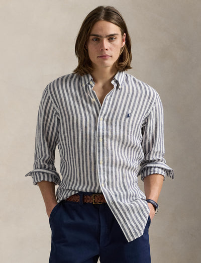 Polo Ralph Lauren - Linen Shirt - also in Big & Tall - Navy White