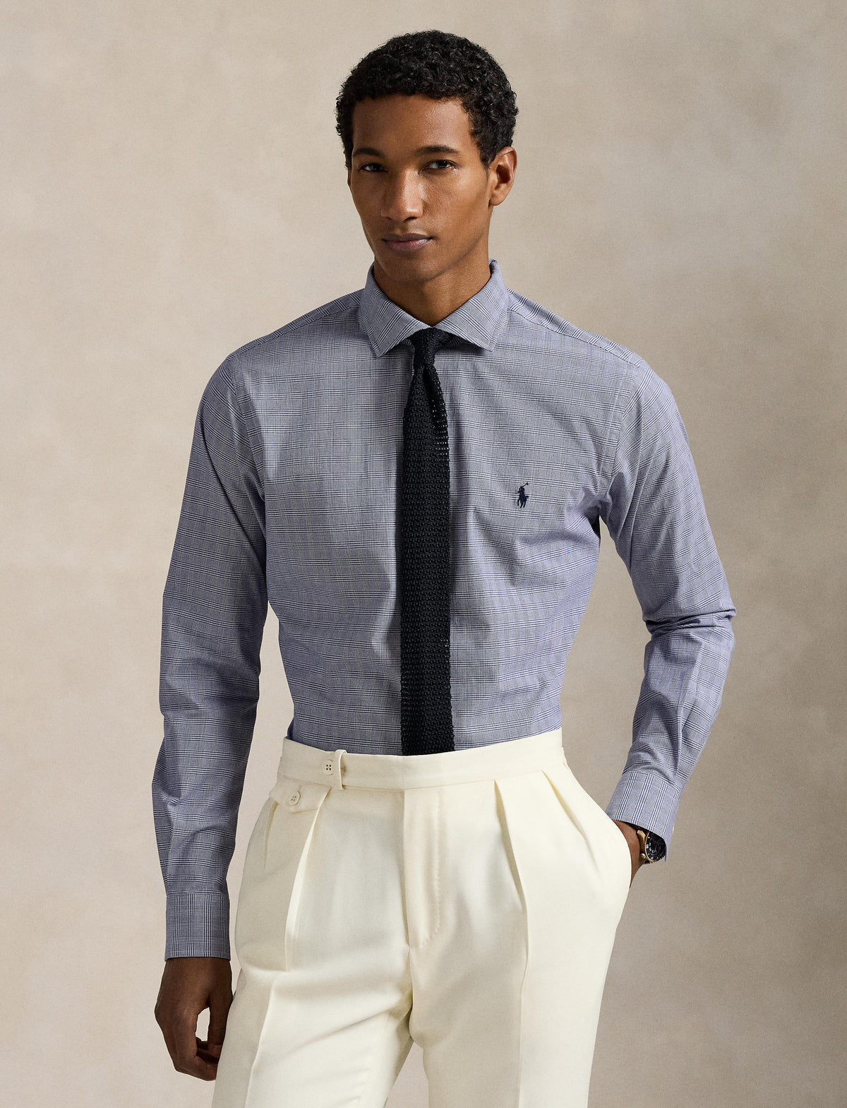 Polo Ralph Lauren - Poplin Stretch Business Shirt - Plaid - Blue & White