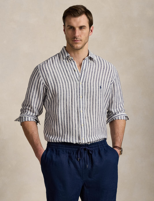 Polo Ralph Lauren - Linen Shirt - Big & Tall - Navy White