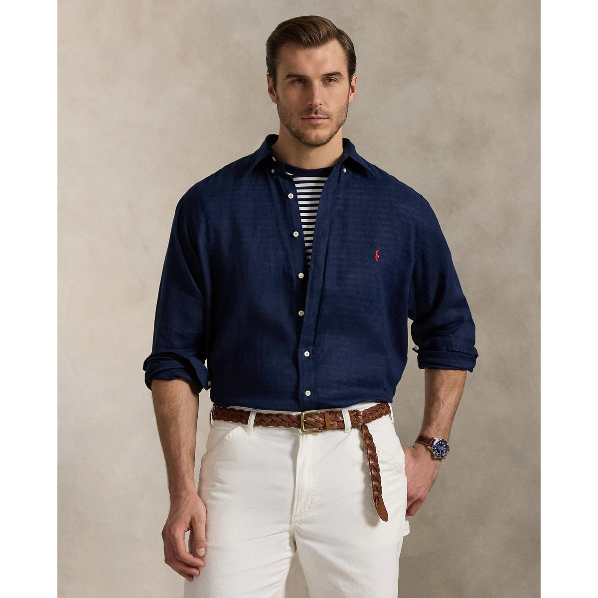 Polo Ralph Lauren - Linen Shirt - Big & Tall Sizes - Navy
