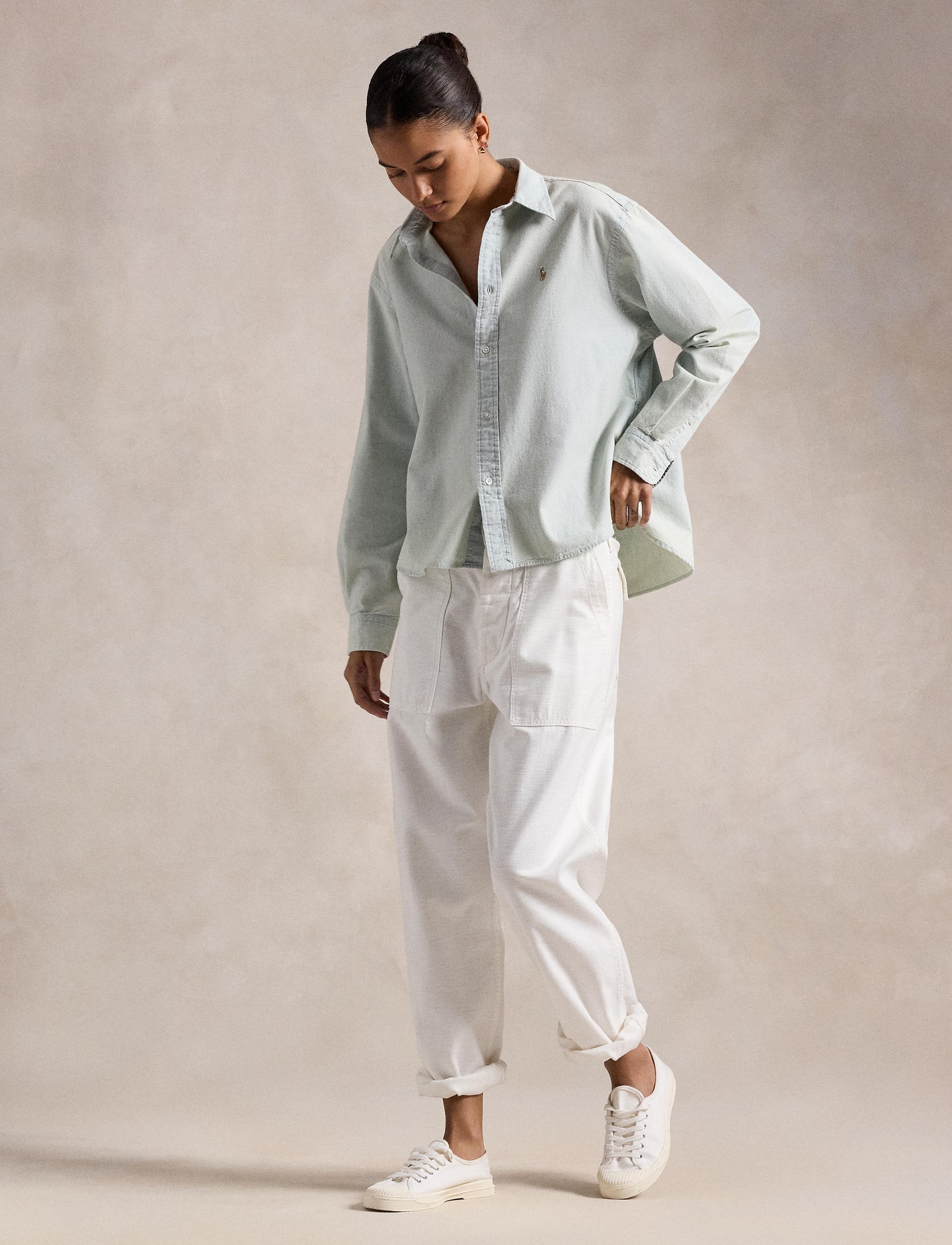 Polo Ralph Lauren - Wide Cropped Chambray Shirt - Chambray