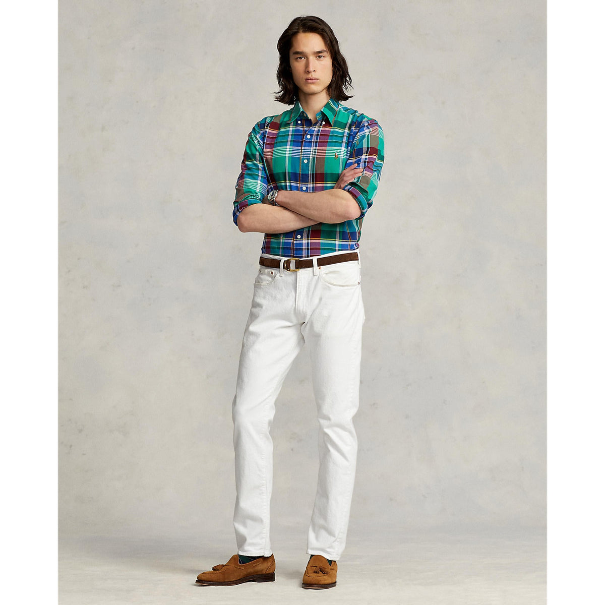 Polo Ralph Lauren - Oxford Shirt - Plaid - Bright Green, Blue, Red