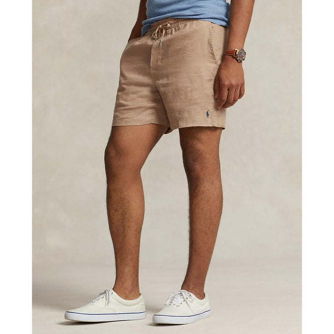 6 Inch Prepster Linen Short - Khaki