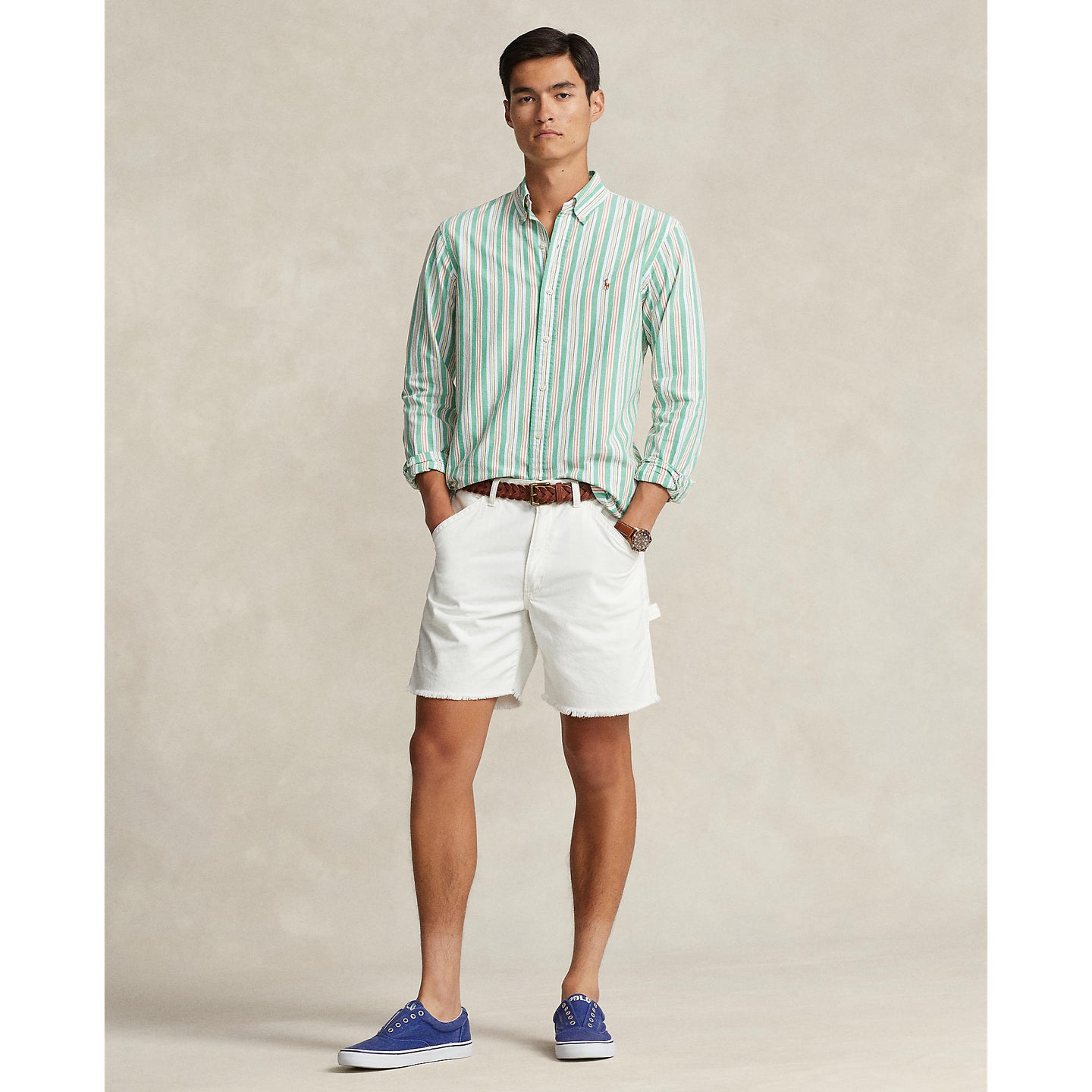 Polo Ralph Lauren - Oxford Shirt - Stripe - Green, White, Multi