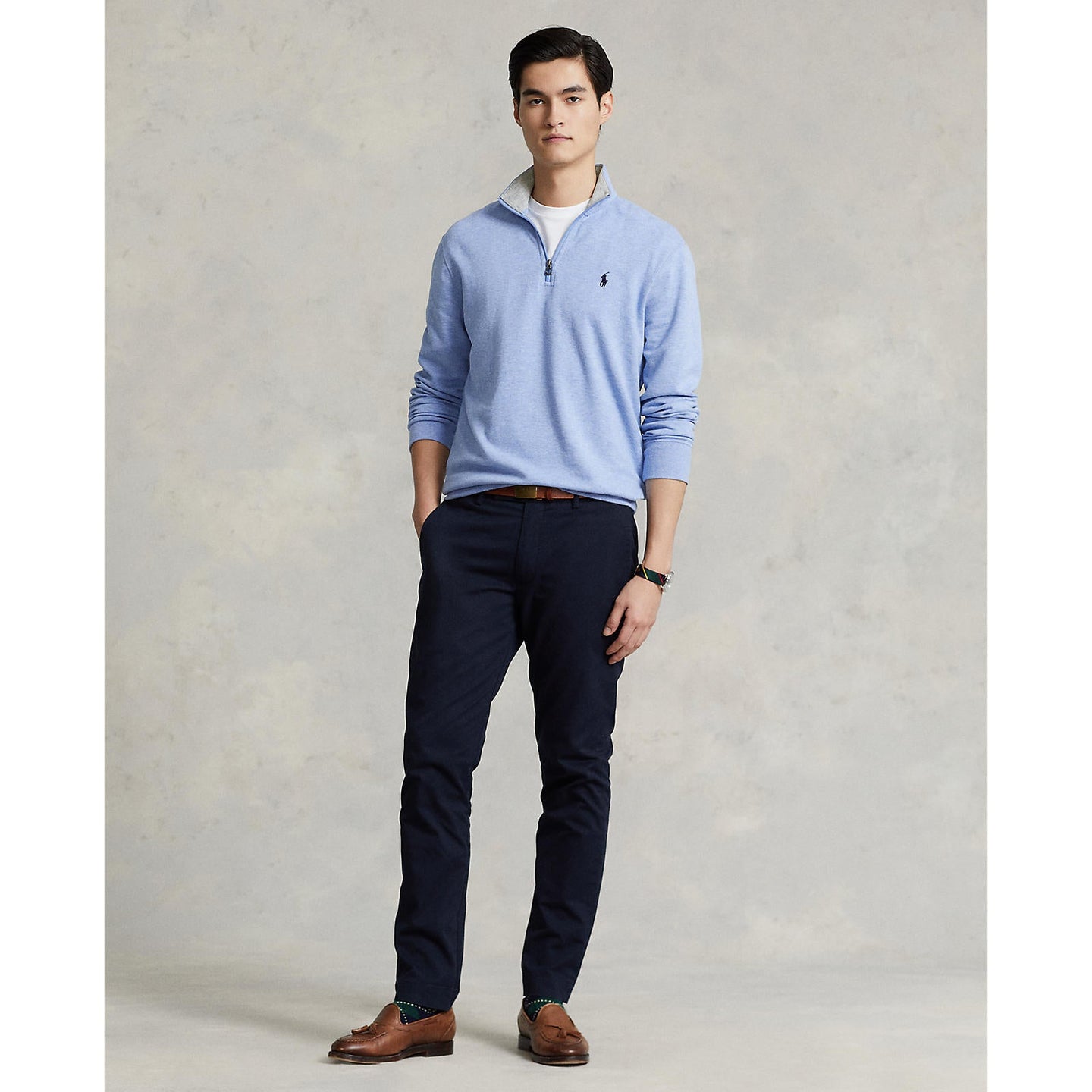 Polo Ralph Lauren - Luxury Jersey Quarter Zip Sweatshirt - Blue