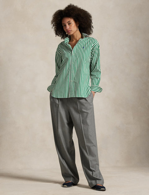 Polo Ralph Lauren - Relaxed Fit Cotton Shirt - Stripe - Green & White