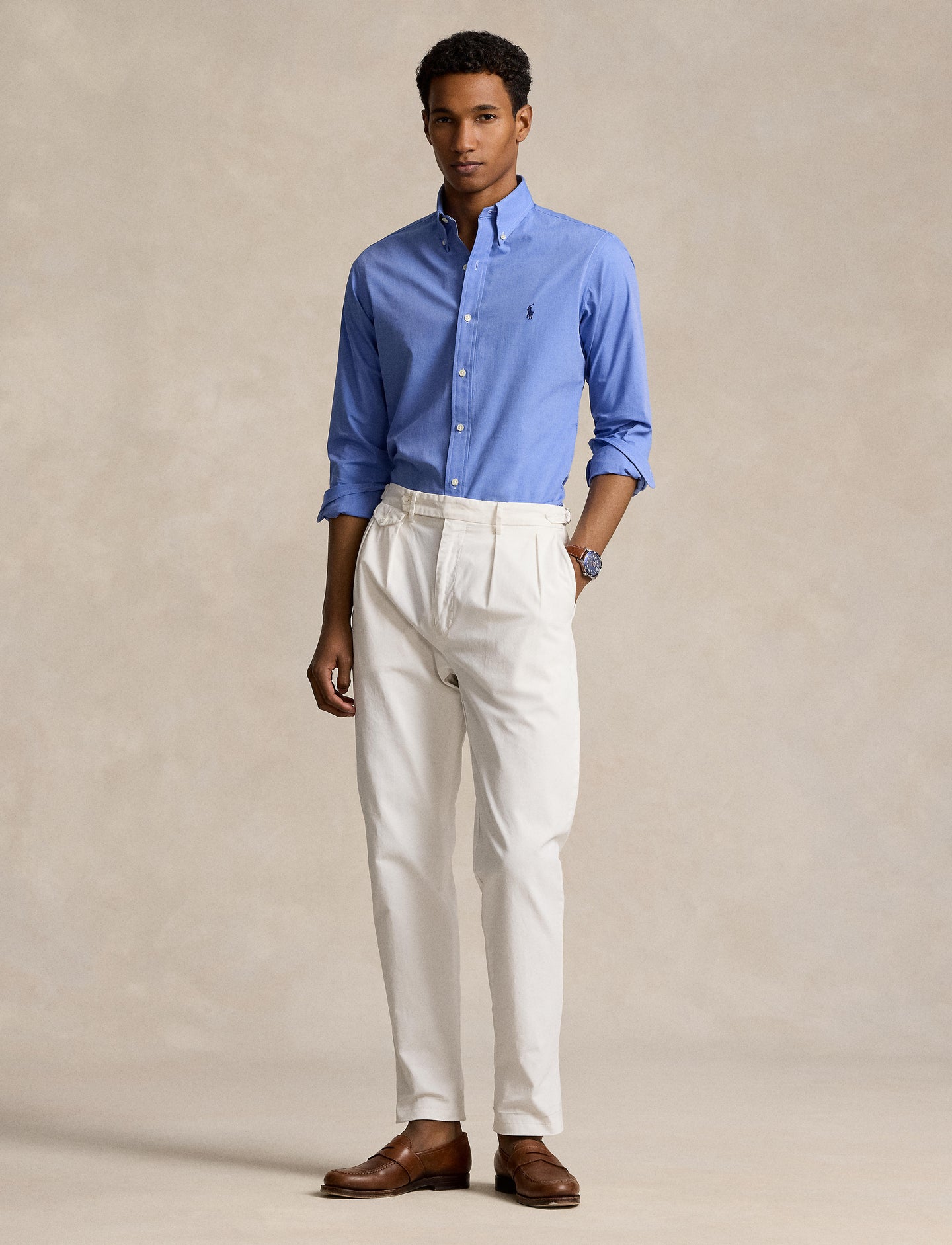 Polo Ralph Lauren - Poplin Custom Fit Stretch Shirt - Blue