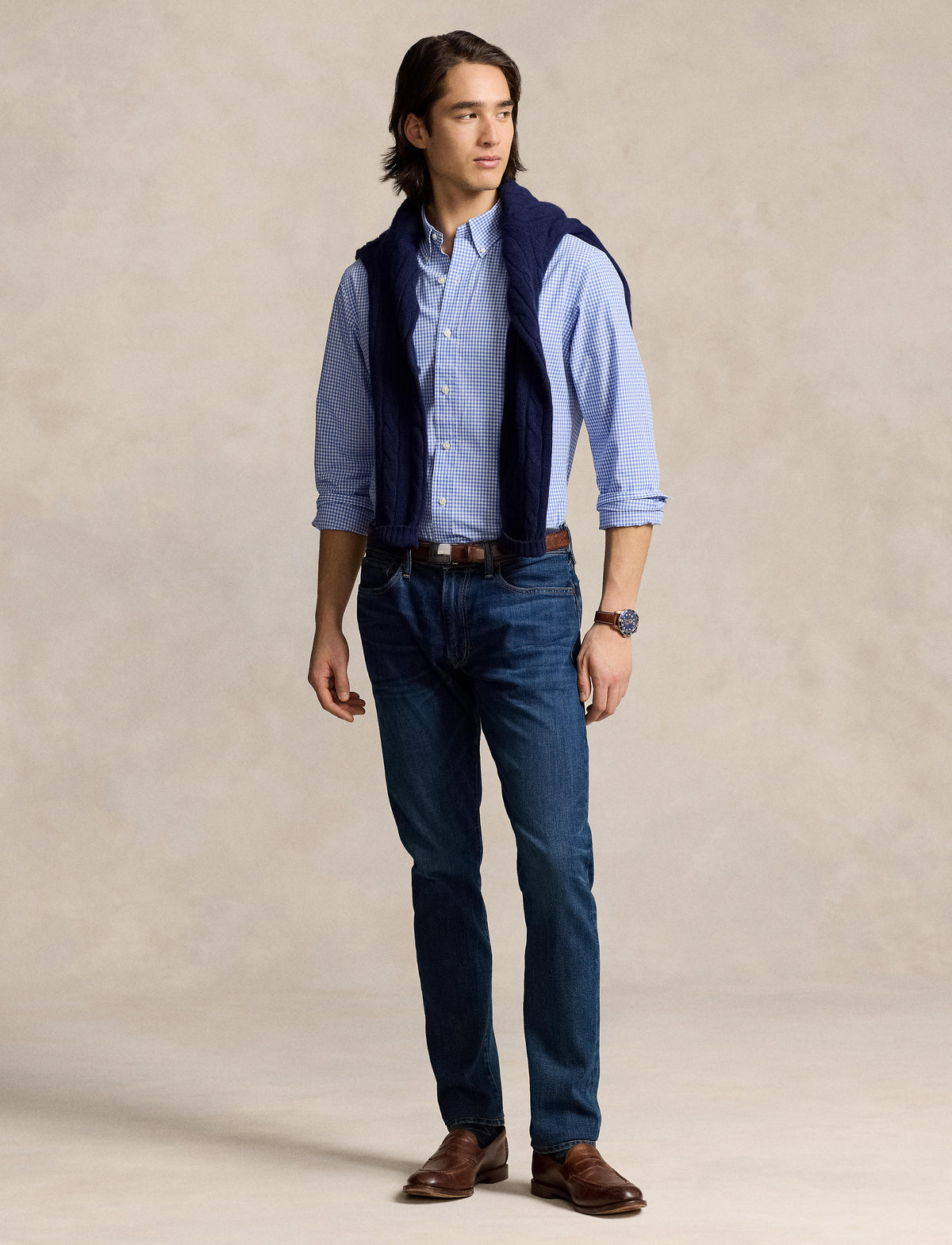 Polo Ralph Lauren - Poplin Stretch Shirt - Gingham - Blue