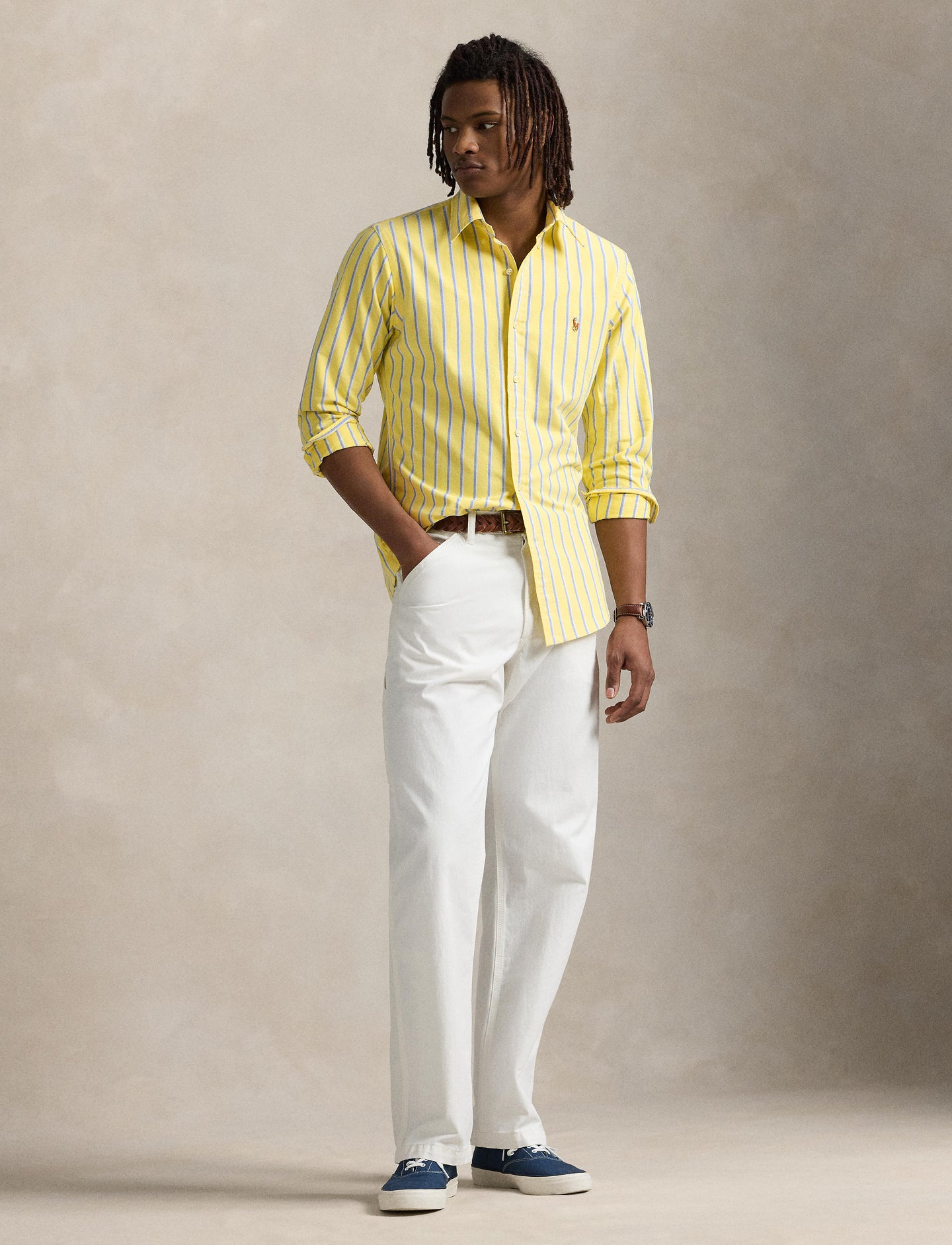 Polo Ralph Lauren - Oxford Shirt - Stripe - Yellow, Blue, White
