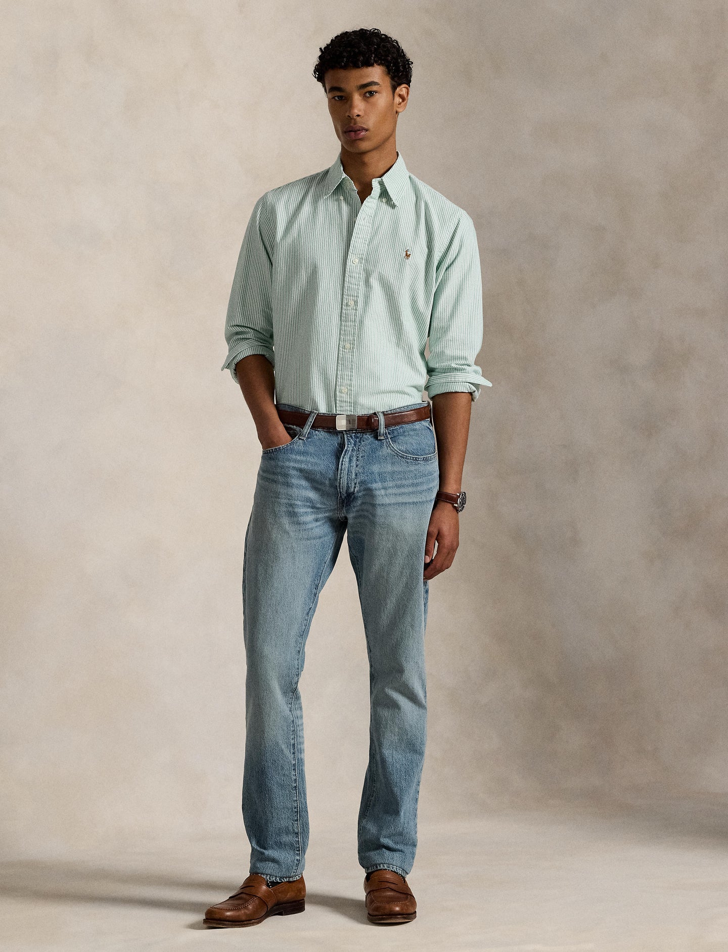 Polo Ralph Lauren - Oxford Shirt - Stripe - Green & White