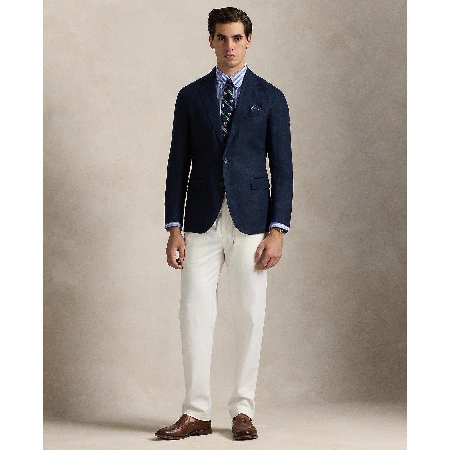 Polo Ralph Lauren - Stretch Poplin Business Shirt - Stripe - Blue, Pink Multi