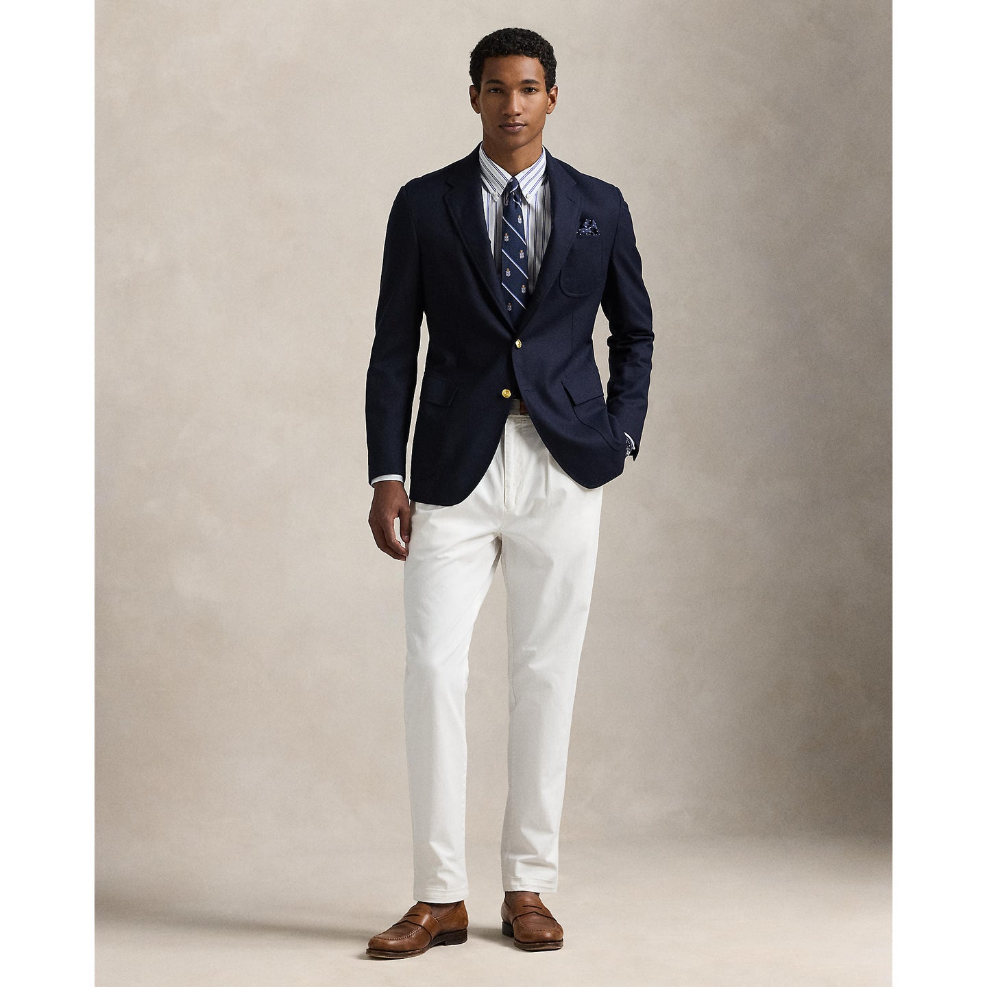 Polo Ralph Lauren - Poplin Stretch Business Shirt - Stripe - White/Pink/Blue