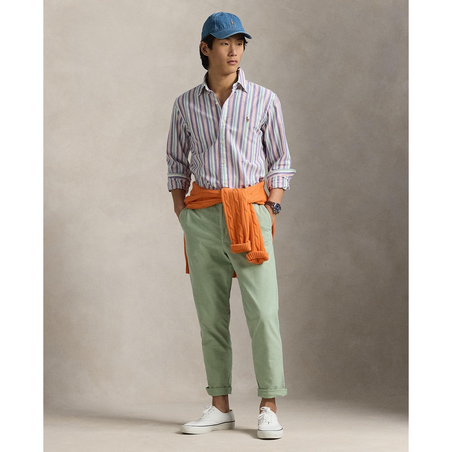 Polo Ralph Lauren - Oxford Shirt -  Stripe - Purple, Orange Multi
